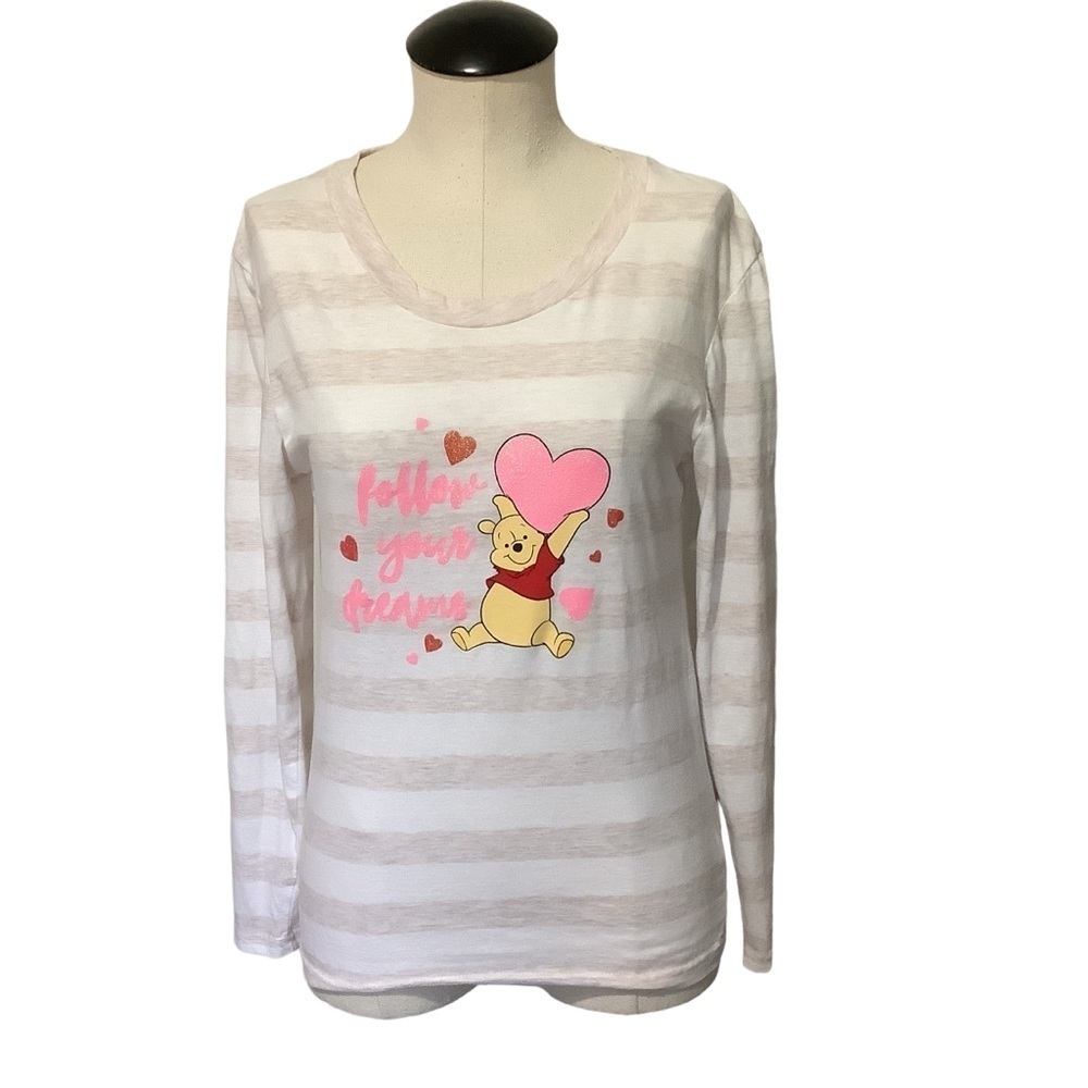 DISNEY Winnie the Pooh Follow‎ your Dreams Long Sleeve Lounge Shirt - Size XS